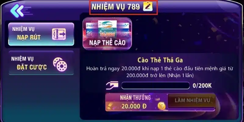 Nhiệm vụ 789Club được cập nhật mỗi ngày trên trang chủ 